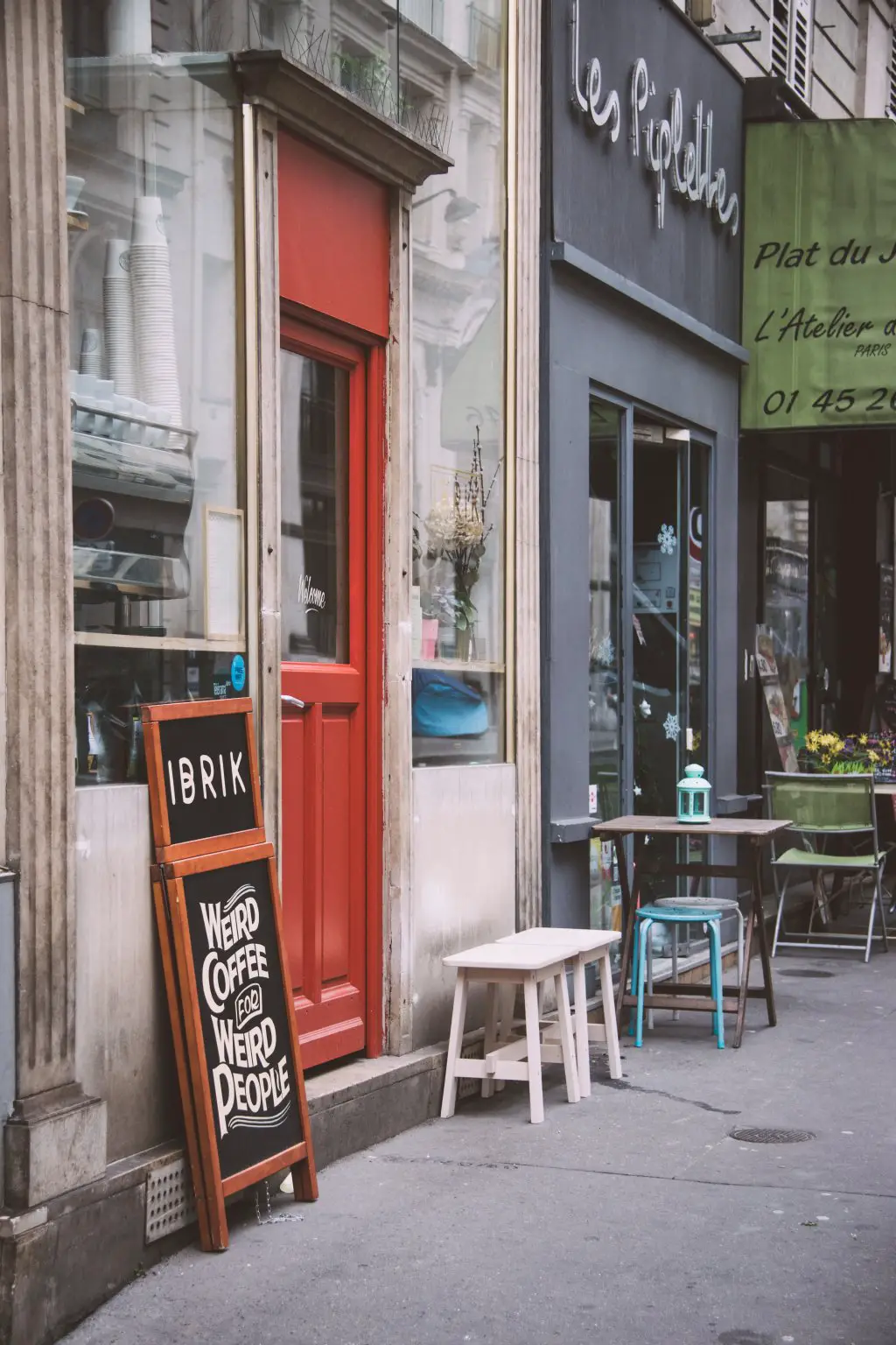 Ibrik Cafe in Paris mit Tafel