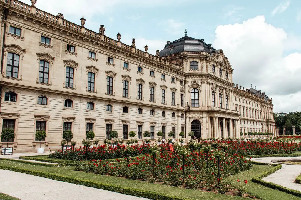 Rosen vor der Residenz Würzburg